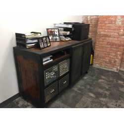 JASON WEIN OFFICE CONSOLE W/ PERFORATED DRAWERS